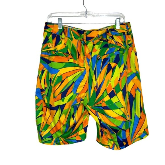 Loudmouth Men's Golf Shorts Peacock Print Men's Size 32 - Picture 2 of 4